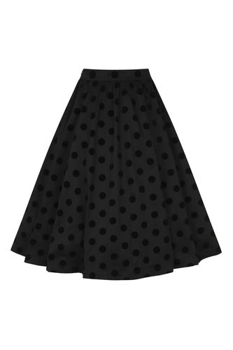 Black Flocked Swing Skirt