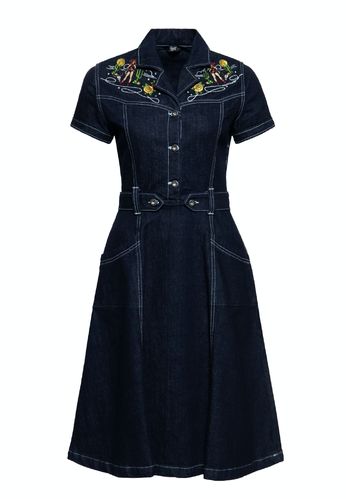 QK western Swing dress w/embroidery