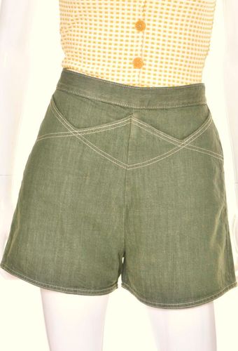 Green XX  jeans shorts by Freddies of Pinewood
