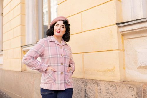1940s Button Down Jacket Pink/silver