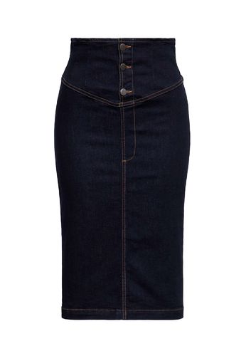 Retro Pencil Jeans skirt Rinsed wash